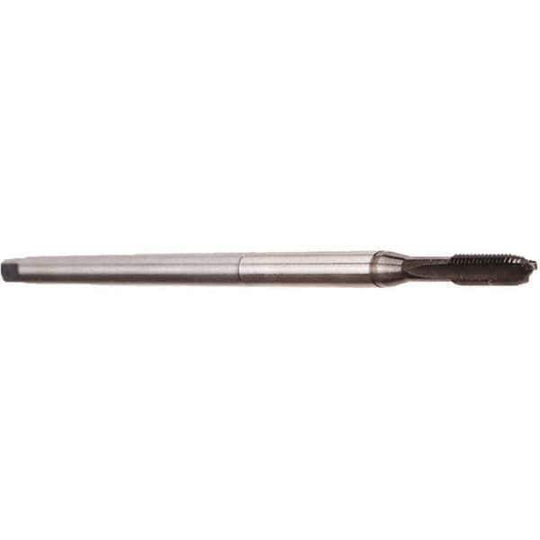 Emuge - M18x2.50 Metric Coarse 4 Flute Nitride Finish Cobalt Hand Extension Tap - Modified Bottoming Chamfer, 250mm OAL, 6HX Class of Fit, Series Rekord A - USA Tool & Supply