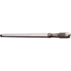 Emuge - M3x0.50 Metric Coarse 3 Flute Nitride Finish Cobalt Spiral Point Extension Tap - Plug Chamfer, 100mm OAL, 6H Class of Fit, Series Rekord B - USA Tool & Supply