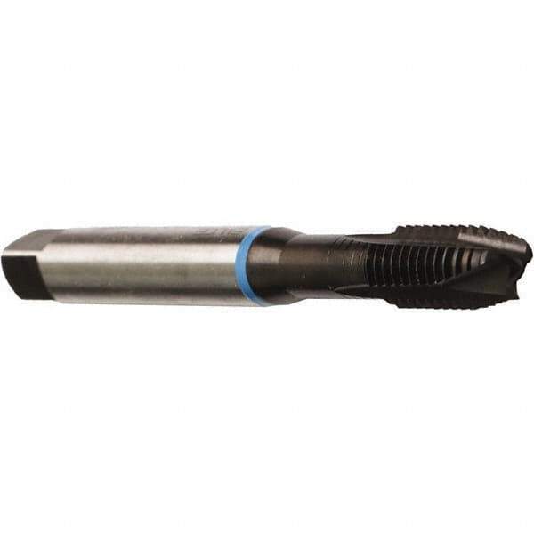 Emuge - M2.5x0.45 Metric Coarse, 2 Flute, Nitride Finish, Cobalt Spiral Point Tap - Plug Chamfer, Right Hand Thread, 50mm OAL, 9mm Thread Length, 2.8mm Shank Diam, 7G Class of Fit, Series Rekord B - Exact Industrial Supply