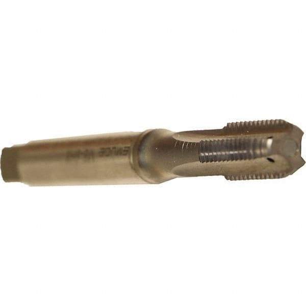 Emuge - M8x1.25 Metric Coarse 6HX 3 Flute TiCN Finish Cobalt Straight Flute Machine Tap - Modified Bottoming, Right Hand Thread, 90mm OAL, 20mm Thread Length, Oversize, Through Coolant - USA Tool & Supply