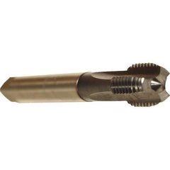 Emuge - M27x3.00 Metric Coarse 6HX 4 Flute TiCN Finish Cobalt Straight Flute Machine Tap - Modified Bottoming, Right Hand Thread, 160mm OAL, 36mm Thread Length, Oversize, Through Coolant - Exact Industrial Supply