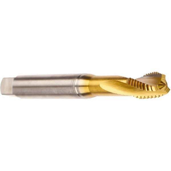 Emuge - #5-40 UNC 2 Flute 2BX Modified Bottoming Spiral Flute Tap - Cobalt, TiN Finish, 2.205" OAL, Right Hand Flute, Right Hand Thread, Series Rekord D - USA Tool & Supply