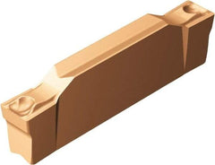 Sandvik Coromant - EN123 GF Grade 1125, 2.15mm Cutting Width Carbide Grooving Insert - 19.3mm Max Depth of Cut, Neutral, 0.1mm Corner Radius, TiAlN Finish - USA Tool & Supply