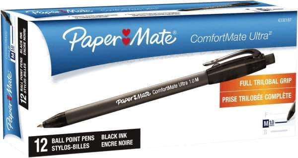 Paper Mate - 1mm Ball Point Retractable Pen - Black - USA Tool & Supply