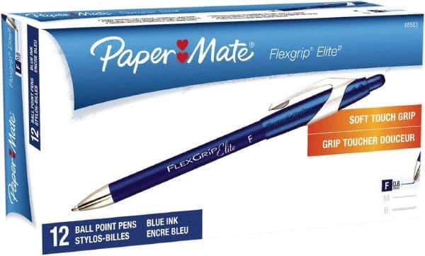 Paper Mate - 0.8mm Ball Point Retractable Pen - Blue - USA Tool & Supply