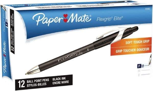 Paper Mate - 0.8mm Ball Point Retractable Pen - Black - USA Tool & Supply