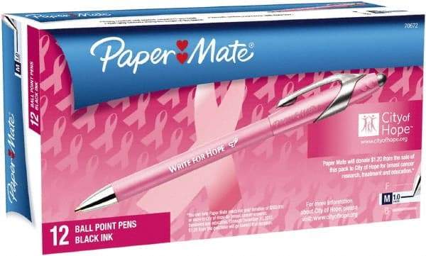 Paper Mate - 1mm Ball Point Retractable Pen - Black - USA Tool & Supply