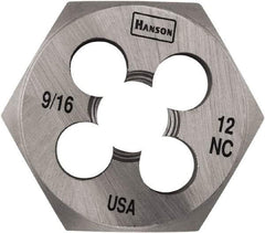 Irwin Hanson - 5/8-18 UNF Thread, 1-7/16" Hex, Right Hand Thread, Hex Rethreading Die - Carbon Steel - Exact Industrial Supply