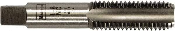 Irwin Hanson - 7/8-14 UNF 2B 4 Flute Bright Finish Carbon Steel Straight Flute Standard Hand Tap - Bottoming, Right Hand Thread, Oversize - Exact Industrial Supply