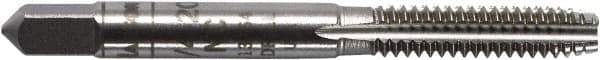 Irwin Hanson - 9/16-18 UNF 2B 4 Flute Bright Finish Carbon Steel Straight Flute Standard Hand Tap - Plug, Right Hand Thread, Oversize - Exact Industrial Supply