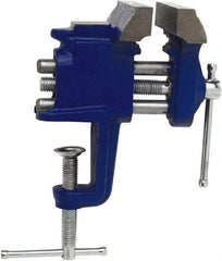 Irwin - 3" Jaw Width, 2" Opening Capacity, 3" Throat Depth, Steel Stationary Bench Vise - Clamp-On Base Attachment, Anvil - USA Tool & Supply