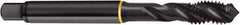 Guhring - M24x1.50 Metric Fine 6H Modified Bottoming Spiral Flute Tap - Cobalt, Oxide Finish, 4.909" OAL, Right Hand Flute, Right Hand Thread, D6, Series 4413 - USA Tool & Supply