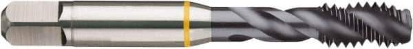 Guhring - 3/4-16 UNF 2B/3B Modified Bottoming Spiral Flute Tap - Cobalt, TiCN Finish, 4.252" OAL, Right Hand Flute, Right Hand Thread, H5, Series 4410 - USA Tool & Supply