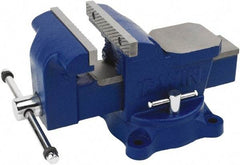 Irwin - 6" Jaw Width, 5" Opening Capacity, 3" Throat Depth, Steel Swivel Bench Vise - Bolt Down Base Attachment, Anvil - USA Tool & Supply