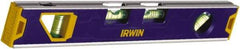 Irwin - Magnetic 12" Long 4 Vial Torpedo Level - Aluminum, Blue - USA Tool & Supply