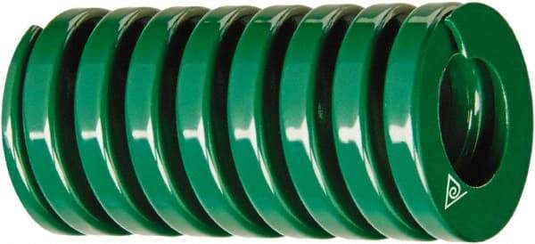Associated Spring Raymond - 25mm Hole Diam, 12.5mm Rod Diam, 5" Free Length, Green Die Spring - 254 Lb Max Deflection, 2.6693" Max Deflection, Light Duty, Chromium Alloy Steel - USA Tool & Supply
