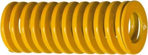 Associated Spring Raymond - 1-1/4" Hole Diam, 5/8" Rod Diam, 7" Free Length, Yellow Die Spring - 1185 Lb Max Deflection, 2.2598" Max Deflection, Extra Heavy Duty, Chromium Alloy Steel - USA Tool & Supply