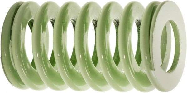 Associated Spring Raymond - 1-1/2" Hole Diam, 3/4" Rod Diam, 4-1/2" Free Length, Light Green Die Spring - 365 Lb Max Deflection, 2.8898" Max Deflection, Ultra Light Duty, Chromium Alloy Steel - USA Tool & Supply