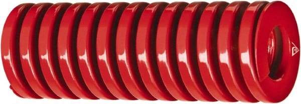 Associated Spring Raymond - 1-1/4" Hole Diam, 5/8" Rod Diam, 10" Free Length, Red Die Spring - 968 Lb Max Deflection, 3.5039" Max Deflection, Heavy Duty, Chromium Alloy Steel - USA Tool & Supply