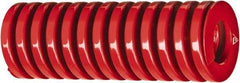 Associated Spring Raymond - 1/2" Hole Diam, 9/32" Rod Diam, 3-1/2" Free Length, Red Die Spring - 104 Lb Max Deflection, 1.6535" Max Deflection, Heavy Duty, Chromium Alloy Steel - USA Tool & Supply