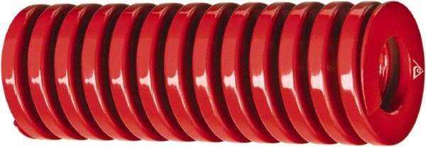 Associated Spring Raymond - 3/8" Hole Diam, 3/16" Rod Diam, 1-1/2" Free Length, Red Die Spring - 63 Lb Max Deflection, 0.6614" Max Deflection, Heavy Duty, Chromium Alloy Steel - USA Tool & Supply