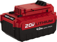 Porter-Cable - 20 Volt Lithium-Ion Power Tool Battery - 4 Ahr Capacity, 1 hr Charge Time, Series 20V Max - USA Tool & Supply