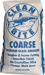 NC Minerals - Coarse Grade Angular Crushed Glass - 20 to 40 Grit, 50 Lb Bag - USA Tool & Supply