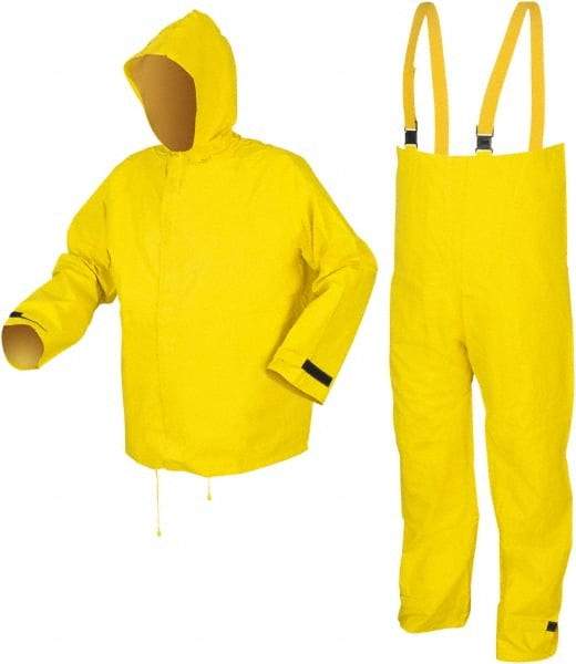 MCR Safety - Size 5XL, Yellow, Rain, Disposable Encapsulated Suit - Attached Hood, Take Up Snaps Ankle, Take Up Snaps Wrist - USA Tool & Supply