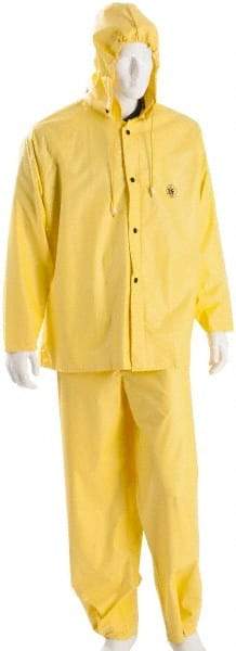 MCR Safety - Size 5XL, Yellow, Rain, Disposable Encapsulated Suit - Detachable Hood, Take Up Snaps Ankle, Take Up Snaps Wrist - USA Tool & Supply