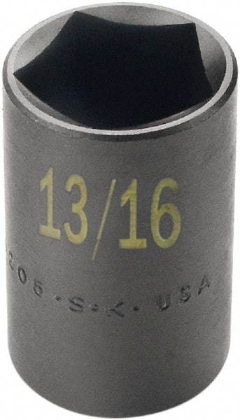 SK - 1/2" Drive 13/16" Standard Impact Socket - 5 Points, 2" OAL - USA Tool & Supply