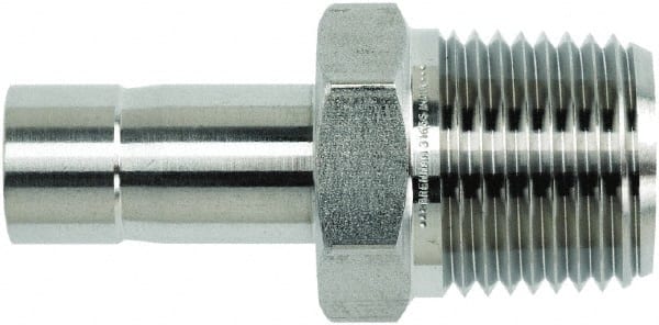 Brennan - 1/2" Tube OD x 1/2 Thread Stainless Steel Compression Tube Male Adapter - USA Tool & Supply