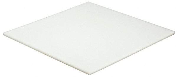 Made in USA - 1/4" Thick x 12" Wide x 1' Long, Polyethylene (HDPE) Sheet - White, ±5% Tolerance - USA Tool & Supply
