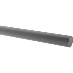 Made in USA - 5' Long, 4-1/2" Diam, PVC Plastic Rod - Gray - USA Tool & Supply