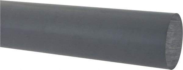 Made in USA - 5' Long, 1-1/4" Diam, PVC Plastic Rod - Gray - USA Tool & Supply