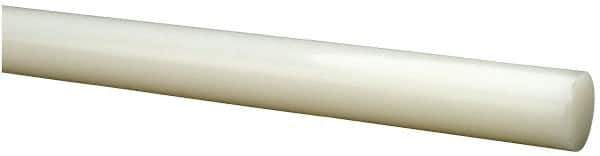 Value Collection - 8' Long, 5/8" Diam, Polyethylene (HDPE) Plastic Rod - White - USA Tool & Supply