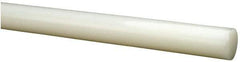 Value Collection - 8' Long, 5/8" Diam, Polyethylene (HDPE) Plastic Rod - White - USA Tool & Supply