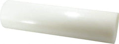 Value Collection - 1' Long, 3" Diam, Polyethylene (HDPE) Plastic Rod - White - USA Tool & Supply