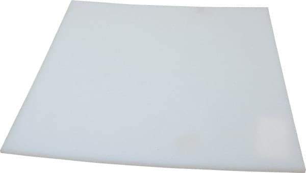 Made in USA - 3/16" Thick x 12" Wide x 1' Long, Polyethylene (UHMW) Sheet - White, ±0.20% Tolerance - USA Tool & Supply