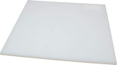 Made in USA - 1/4" Thick x 12" Wide x 1' Long, Polyethylene (UHMW) Sheet - White, ±0.20% Tolerance - USA Tool & Supply