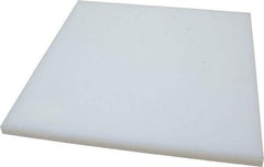 Made in USA - 1/2" Thick x 12" Wide x 1' Long, Polyethylene (UHMW) Sheet - White, ±0.10% Tolerance - USA Tool & Supply