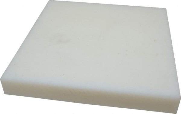 Made in USA - 1-1/2" Thick x 12" Wide x 1' Long, Polyethylene (UHMW) Sheet - White, ±0.10% Tolerance - USA Tool & Supply