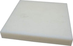 Made in USA - 1-1/2" Thick x 12" Wide x 1' Long, Polyethylene (UHMW) Sheet - White, ±0.10% Tolerance - USA Tool & Supply