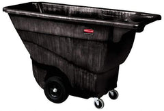 Rubbermaid - 450 Lb Load Capacity, 1/2 Cu Yd, Polyethylene Tilt Truck - 26-7/8" Wide x 57-3/8" Long x 33-7/8" High, Black - USA Tool & Supply