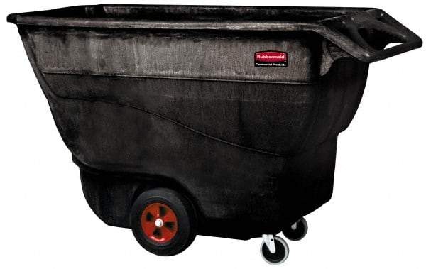 Rubbermaid - 850 Lb Load Capacity, 1/2 Cu Yd, Structural Foam Tilt Truck - 26-7/8" Wide x 57-3/8" Long x 33-7/8" High, Black - USA Tool & Supply