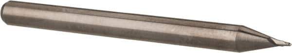 Accupro - 0.024" Diam, 0.036" LOC, 2 Flute Solid Carbide Ball End Mill - Uncoated, Single End, 1-1/2" OAL, 1/8" Shank Diam, Spiral Flute - USA Tool & Supply