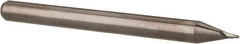 Accupro - 0.024" Diam, 0.036" LOC, 2 Flute Solid Carbide Ball End Mill - Uncoated, Single End, 1-1/2" OAL, 1/8" Shank Diam, Spiral Flute - USA Tool & Supply