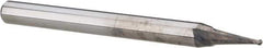 Accupro - 0.045" Diam, 0.068" LOC, 2 Flute Solid Carbide Ball End Mill - Uncoated, Single End, 1-1/2" OAL, 1/8" Shank Diam, Spiral Flute - USA Tool & Supply