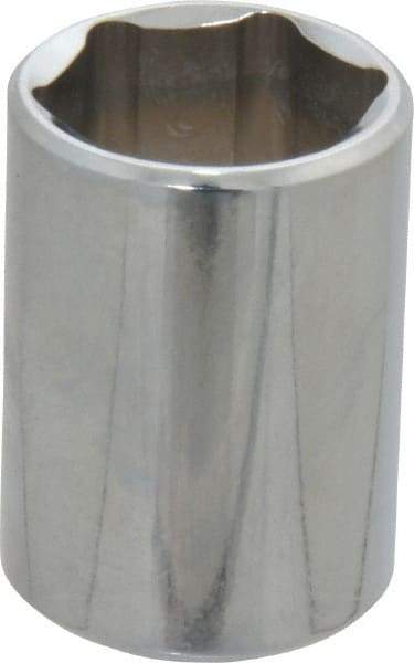 Proto - 1/2" Drive, Standard Hand Socket - 6 Points, 1-1/2" OAL, Chrome Finish - USA Tool & Supply