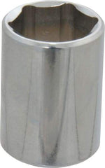 Proto - 1/2" Drive, Standard Hand Socket - 6 Points, 1-1/2" OAL, Chrome Finish - USA Tool & Supply