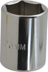 Proto - 1/2" Drive, Standard Hand Socket - 6 Points, 1-1/2" OAL, Chrome Finish - USA Tool & Supply